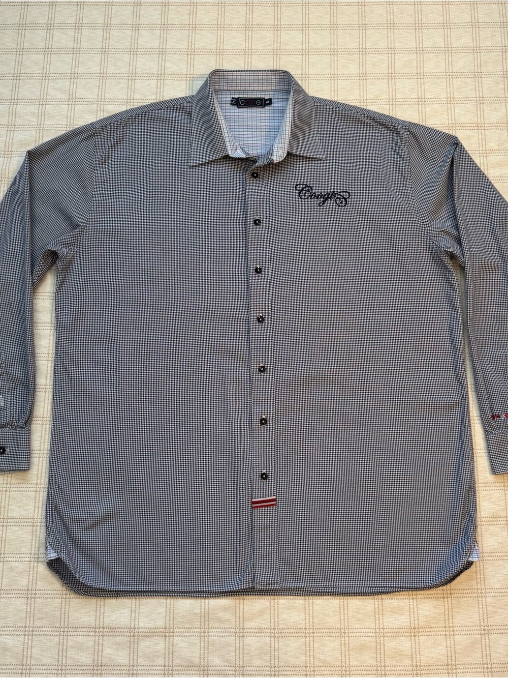 Coogi Luxe Men's XXL Houndstooth Button Down Shirt‎